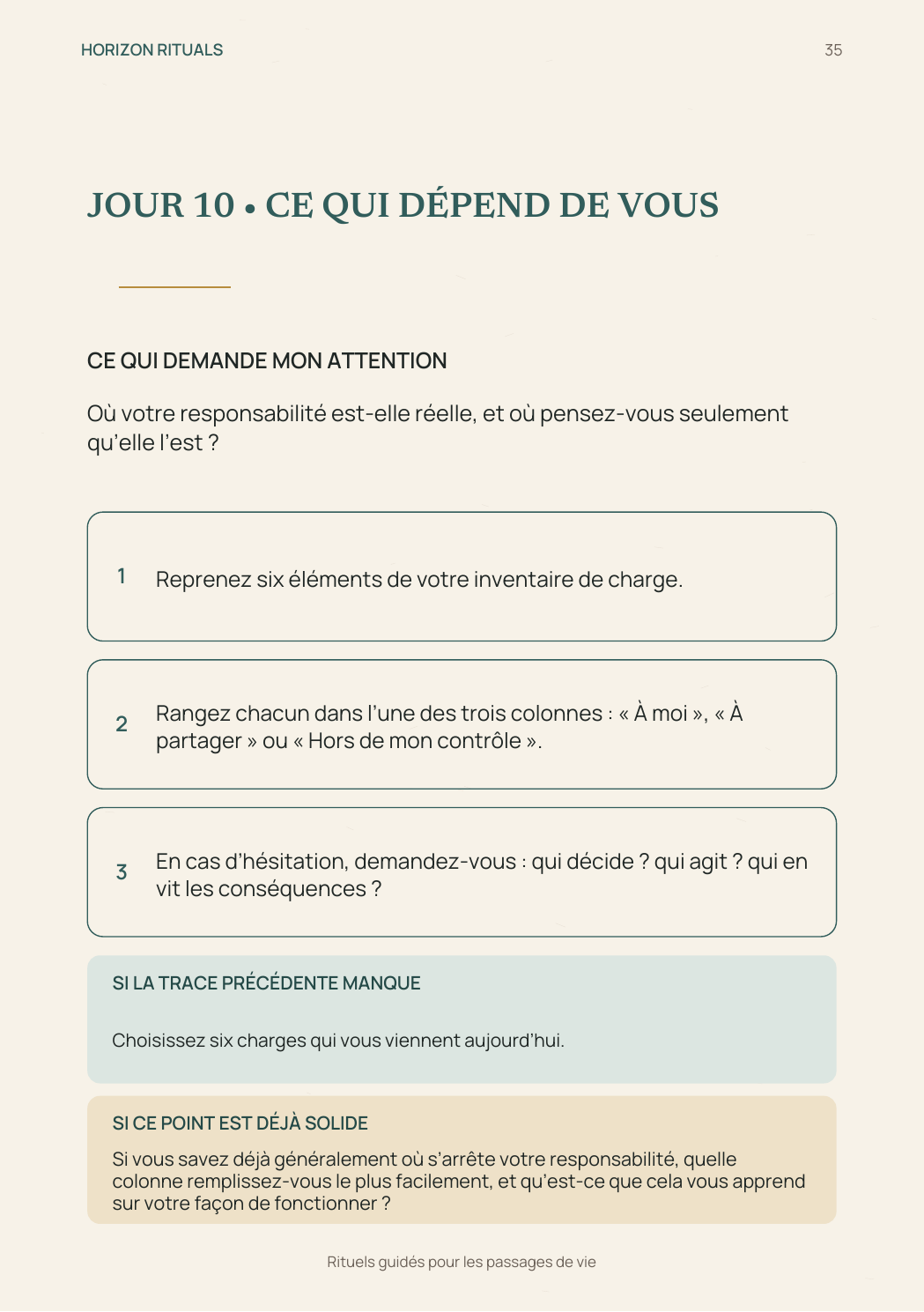 Page 35 du carnet correspondant au jour 10