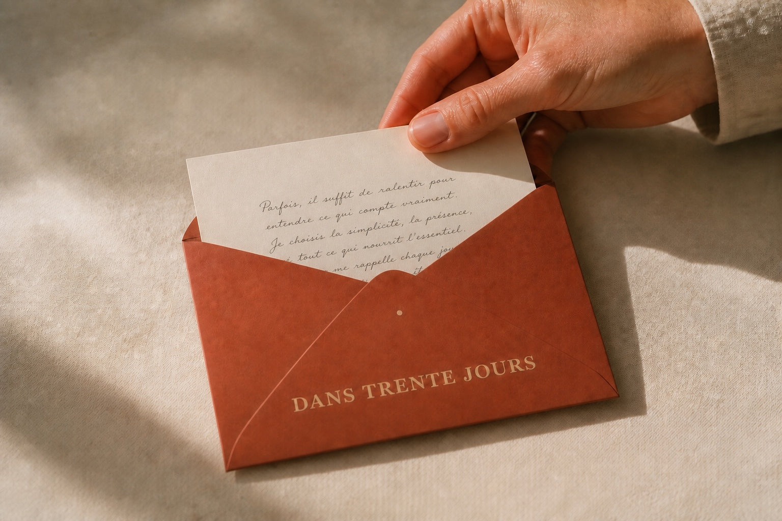 Une lettre personnelle est glissée dans l’enveloppe Horizon à la fin du parcours